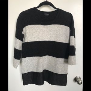 Club Monoco black and grey striped wool sweater